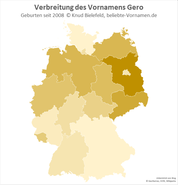 Am beliebtesten ist der Name Gero in Brandenburg.