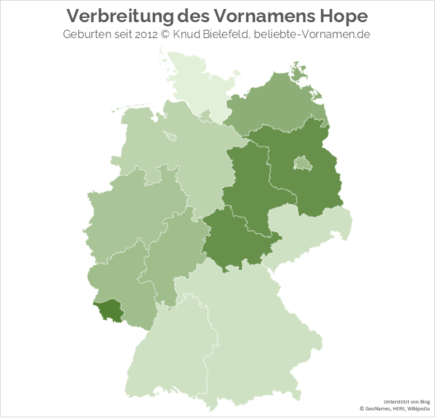 Im Saarland ist der Name Hope besonders beliebt.