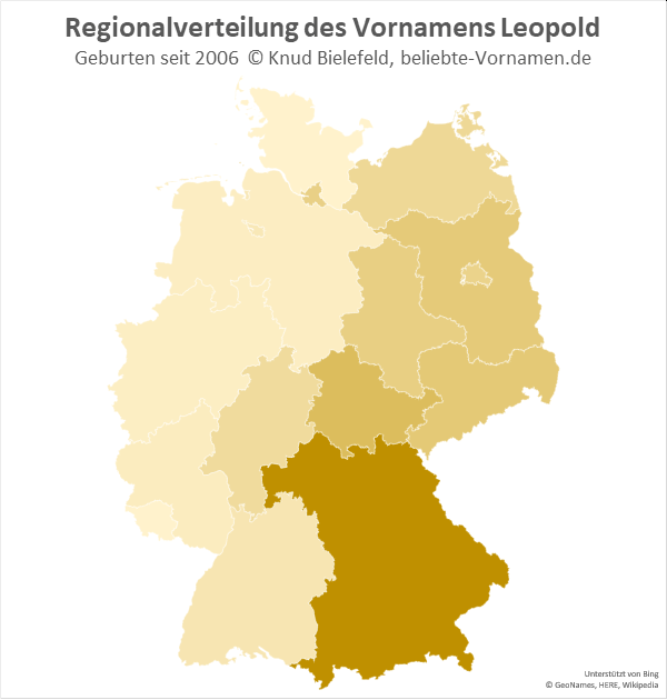 Der Name Leopold kommt vor allem in Bayern vor.