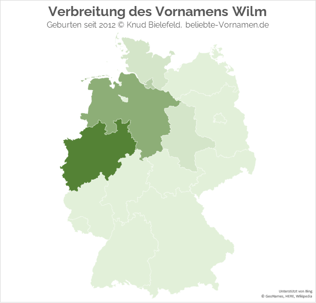 In Nordrhein-Westfalen ist der Name Wilm besonders beliebt.